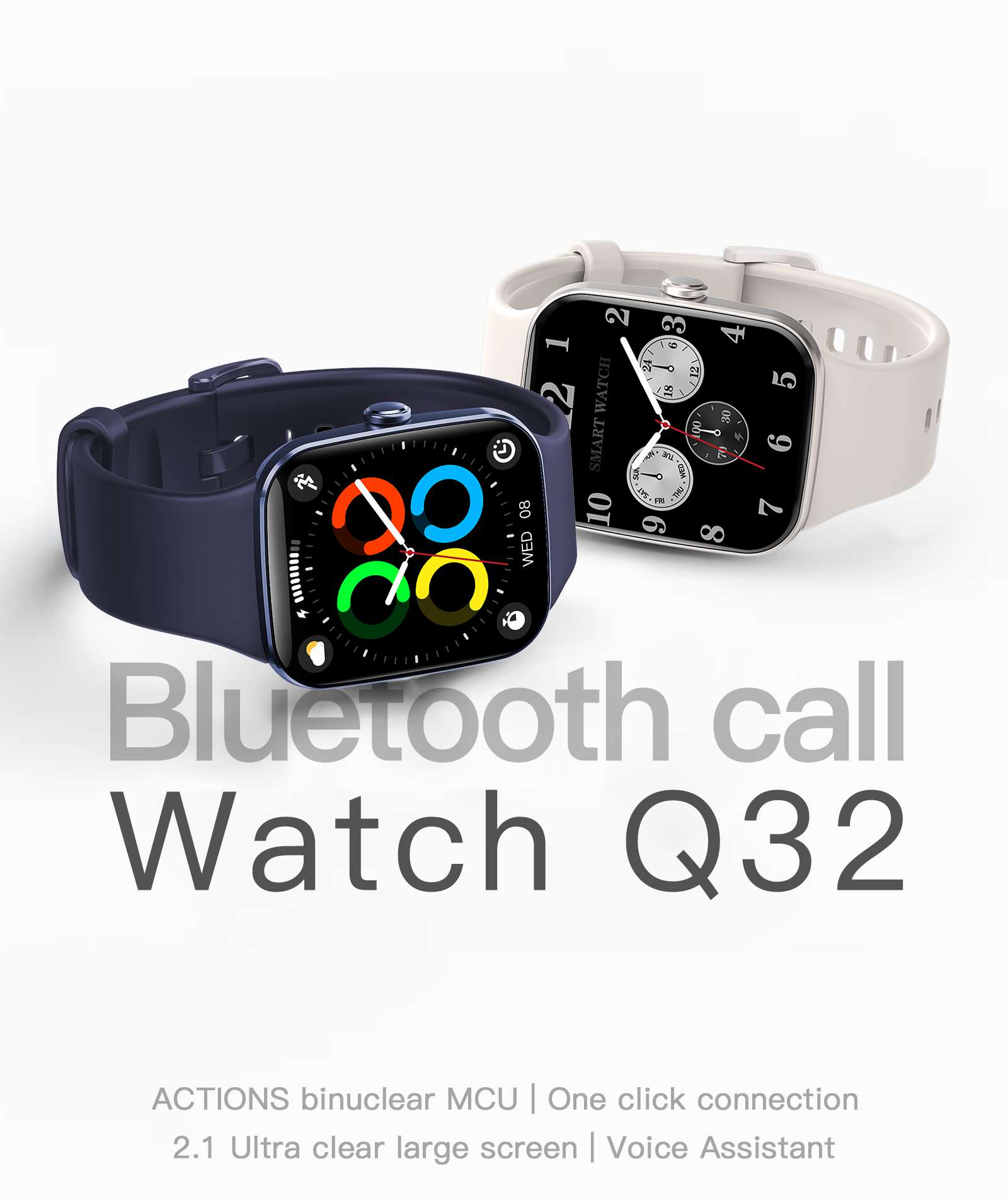 Digital Watch with Blue TPU Strap