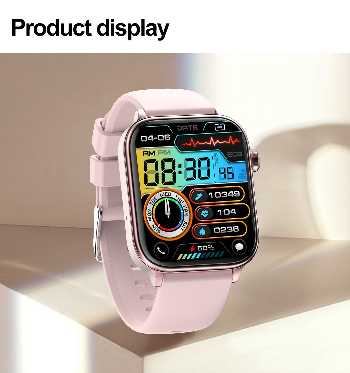 Fashion Pink Smart Watch ET570