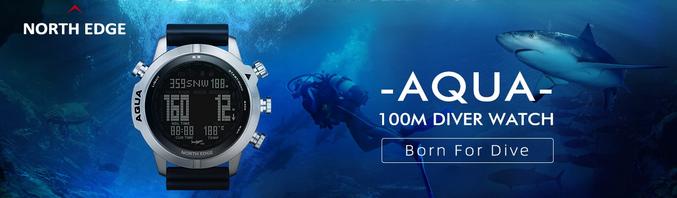 Professional dive computer scuba watch NDL time AQUA