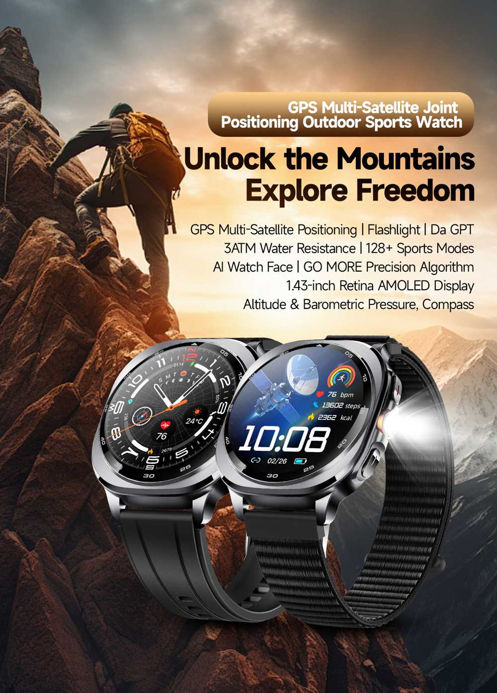 Multi-system GPS outdoor adventure watch