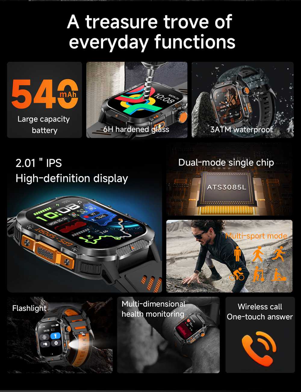 100+ sports modes fitness tracker