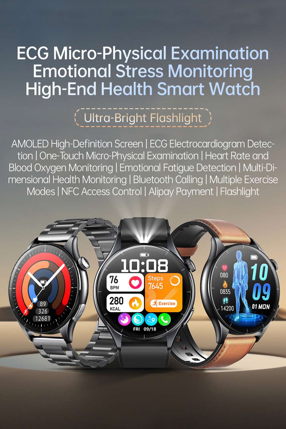 ECG Heart Rate Monitoring Smart Watch