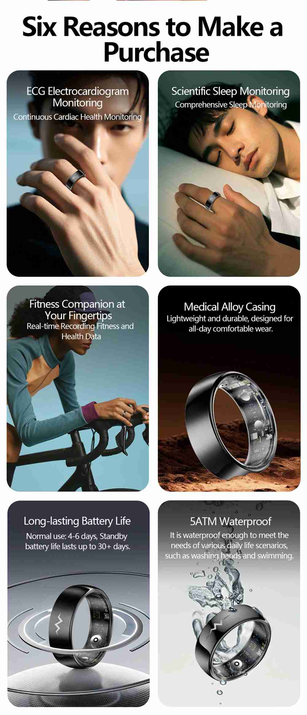 Waterproof Smart Ring for Active Lifestyles