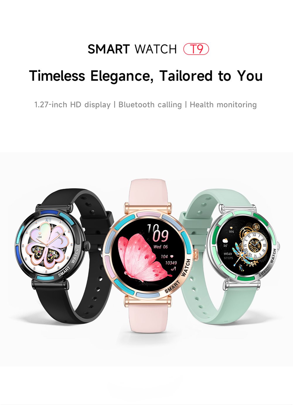 Lightweight fitness tracking watch T9