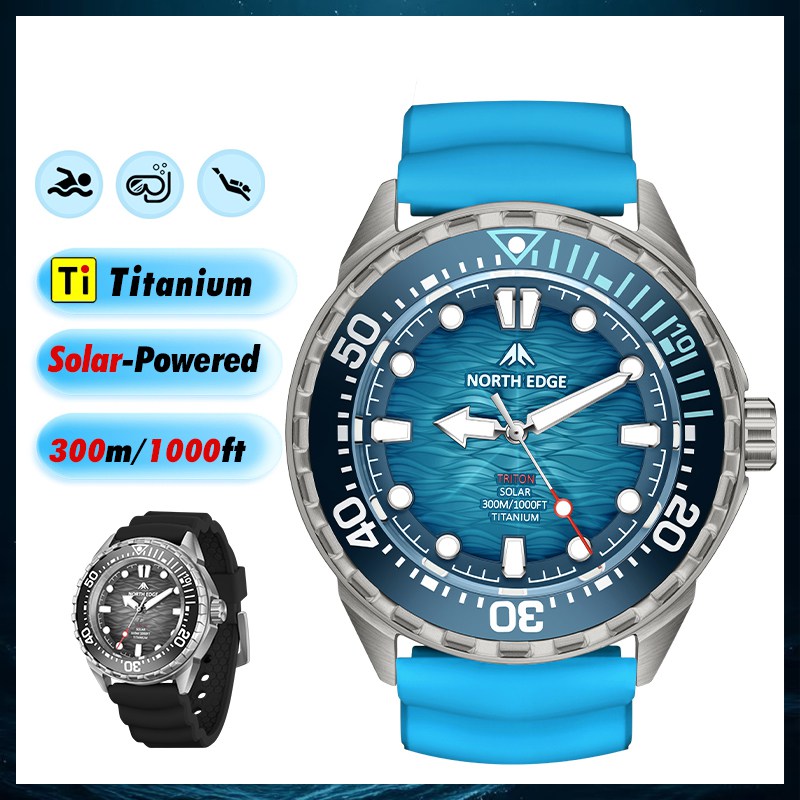 Presentamos el reloj de buceo solar TRITON-TI con construcción de titanio.