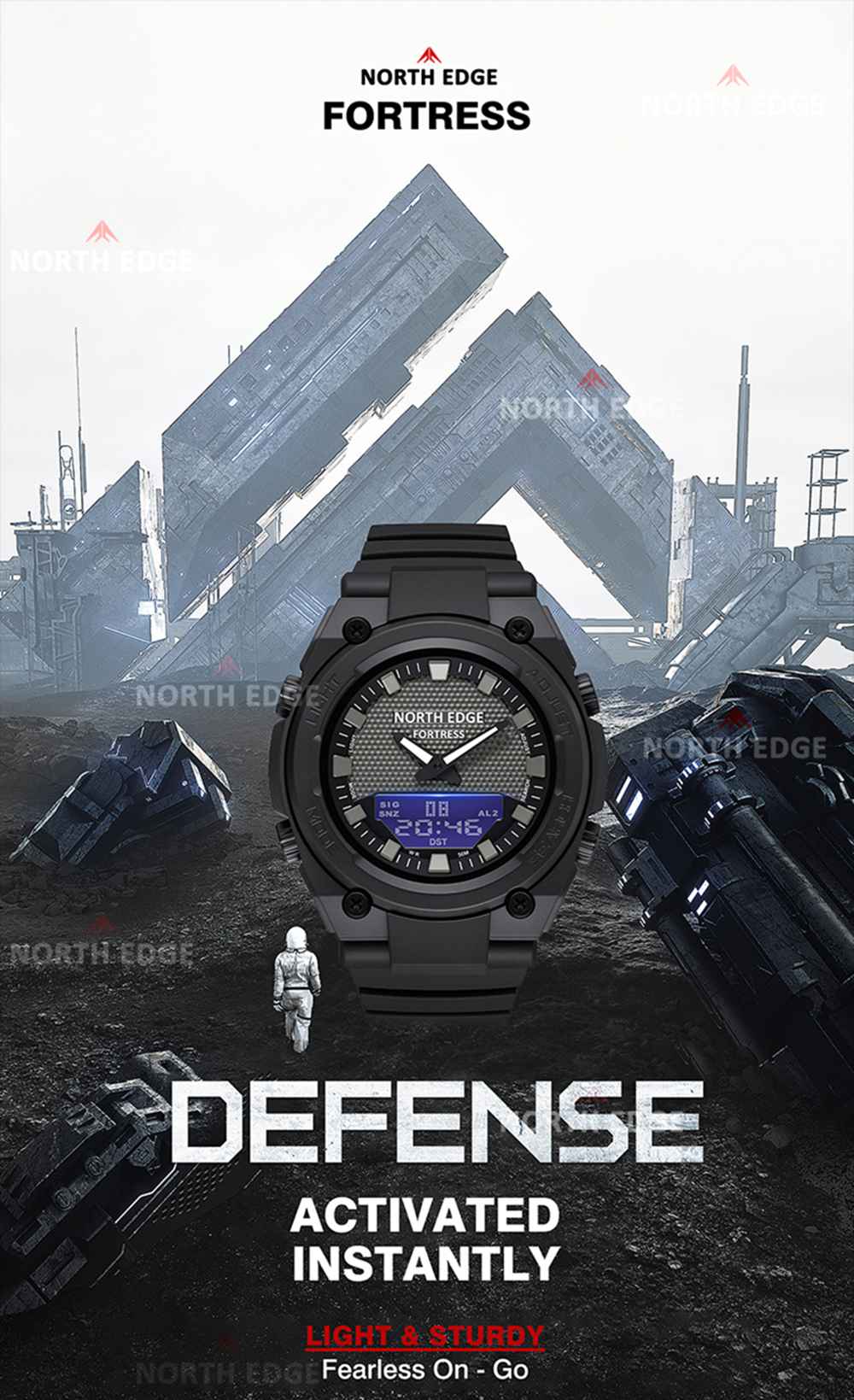 Dual-display analog digital precision watch